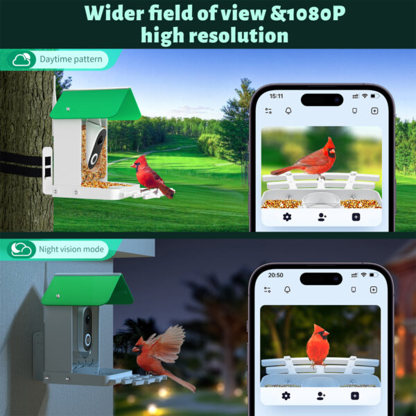 Smart Bird Feeder Camera AI Identify 8000+ Birds,Auto Capture Bird Videos & APP Notify Video Bird Camera for Bird Lovers-Ideal Gift for Family - Image 3