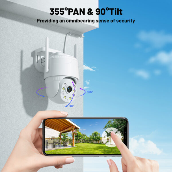 4G LTE Cellular Security Camera, Wired Cellular Cam Built-in SIM Card for Outdoor/Indoor, Unlimited Data Plan, No WiFi Security Cameras 2K Color Night Vision, 24/7 Recording, PIR Motion Detection - Image 4