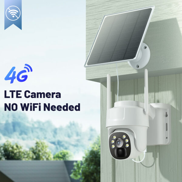 RUNOCAM 4G LTE Cellular Security Camera, Solar-Powered No WiFi Needed Wireless Outdoor Security Camera with PIR Motion Sensor, 355° Live View, 2K HD Night Vision, Remote Access, 2-Way Audio, Built-in SIM Card - Image 4